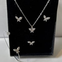 طقم فضي زركون للبنات