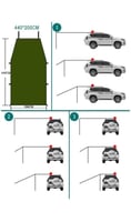مظلة سيارات جانبية قابلة للطي للرحلات والتخييم 200...