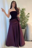 فستان سهرة بنفسجي بتصميم فيونكة درابيه - موديل سحر...