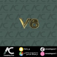 كتابة V6 ذهبي لصق