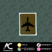 استكر طيارة مربع ذهبي