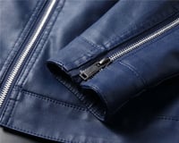 جاكيت لويفي جلد ازرق ملكي