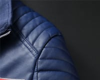 جاكيت لويفي جلد ازرق ملكي