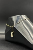 خلخال مستطيل ذهب تصميم الماس عيار 18 وزن 3.6 جرام