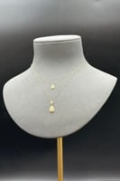 عقد دورين دمعة ذهب تصميم الماس عيار 18 وزن 1.1 جرا...