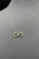 عقد انفنتي ذهب تصميم الماس عيار 18 وزن 0.7 جرام