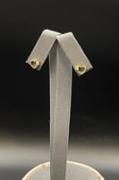 حلق قلب ذهب تصميم الماس