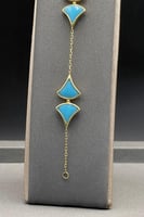 اسوارة معينات ذهب مع صدف فيروزي عيار 18 وزن 7.7 جر...