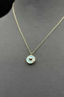 عقد اطفال فراشة مع فص ذهب تصميم الماس عيار 18 وزن...