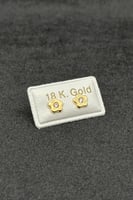 حلق طبي ذهب تصميم الماس عيار 18 وزن 0.3 جرام