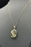 عقد ذهب تصميم الماس عيار 18 وزن 0.9 جرام