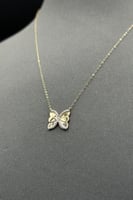 عقد فراشة ذهب تصميم الماس عيار 18 وزن 1 جرام