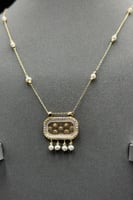 نصف طقم ذهب اشناف مع لؤلؤ عيار 18 وزن 6.5 جرام