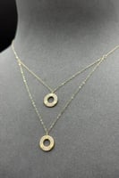 عقد دورين دائري ذهب تصميم الماس عيار 18 وزن 1 جرام