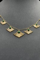 طقم رموش ذهب مع صدف اخضر عيار 21 وزن 8.3 جرام