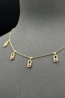 شوكر مستطيلات ذهب تصميم الماس عيار 18 وزن من 5.5 ا...