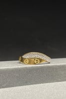 اسوارة مع خاتم ذهب تصميم الماس عيار 18 وزن 8.8 جرا...