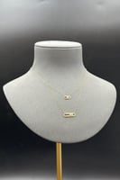 عقد دورين مستطيل ذهب تصميم الماس عيار 18 وزن من 1....