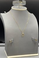 طقم مسمار ذهب تصميم الماس عيار 21