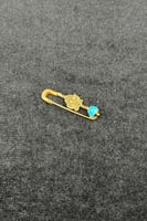 بروش اطفال فيل ذهب مع صدف فيروزي عيار 21 وزن 0.8 ج...