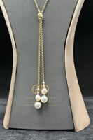 شال لؤلؤ مع ذهب كور نازل عيار 18 وزن 3.8 جرام