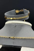 طقم ذهب صافي عيار 21 وزن 14.7 جرام