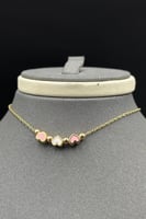 طقم اطفال قلب ذهب صافي ملون عيار 18 وزن 6.6 جرام