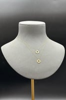 عقد دورين دائري ذهب تصميم الماس عيار 18 وزن 1 جرام