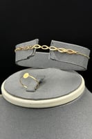 طقم خلية ذهب صافي عيار 21 وزن من 3.3 الى 3.4 جرام