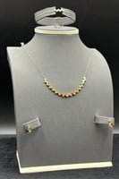 طقم خلية ذهب تصميم الماس عيار 18 وزن 6.6 جرام