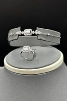 طقم ذهب أبيض عيار 18 توازن الكلاسيك وزن 10.9 جرام