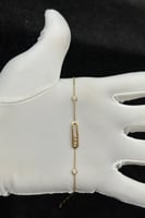 اسوارة مستطيل ذهب تصميم الماس عيار 18 وزن 3.5 جرام