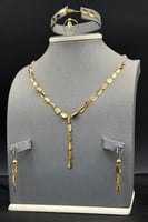 طقم معين ذهب تصميم الماس عيار 21 وزن 7.2 جرام