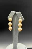 حلق لؤلؤ مع ذهب حلقات عيار 18 وزن 1.8 جرام