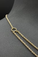 عقد دورين مجدول ذهب تصميم ايطالي عيار 18 وزن 3.7 ج...