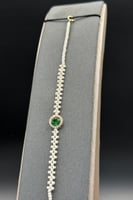 اسوارة لؤلؤ مع ذهب فص ملون عيار 18 وزن 0.8 جرام