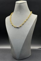 عقد مع اسوارة جنزير ذهب تصميم الماس عيار 21 وزن 27...