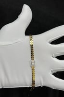 اسوارة ذهب مع باقيت تصميم الماس عيار 18 وزن 8.6 جر...