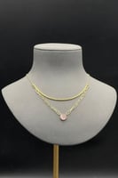 عقد دورين جنزير مع صدف وردي عيار 18 وزن 3.1 جرام