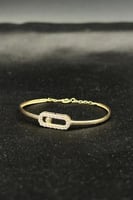 اسوارة اطفال مستطيل ذهب تصميم الماس عيار 18 وزن من...