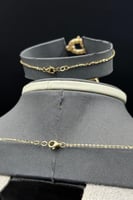 طقم جنزير ذهب تصميم الماس عيار 18 وزن 16.5 جرام