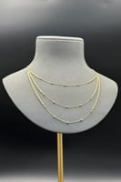 عقد كور ثلاثة ادوار ذهب تصميم ايطالي عيار 18 وزن م...