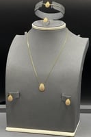 طقم فصوص ذهب تصميم الماس عيار 21