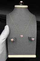 طقم اطفال قلب ذهب تصميم الماس عيار 18 وزن 4 جرام