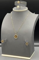 طقم دائري ذهب تصميم الماس عيار 21 وزن 5.6 جرام