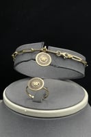 طقم دائري ذهب ايطالي عيار 18 وزن 12.2 جرام