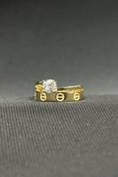 دبله ذهب مع فص سوليتير عيار 18 وزن من 2.4الى 2.6 ج...