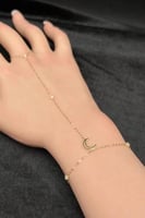 كف هلال ذهب تصميم الماس عيار 18 وزن 0.8 جرام