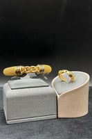 اسوارة مع خاتم ذهب ايطالي عيار 21 وزن 17.7 جرام