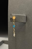 طقم ذهب دوائر مع صدف فيروزي